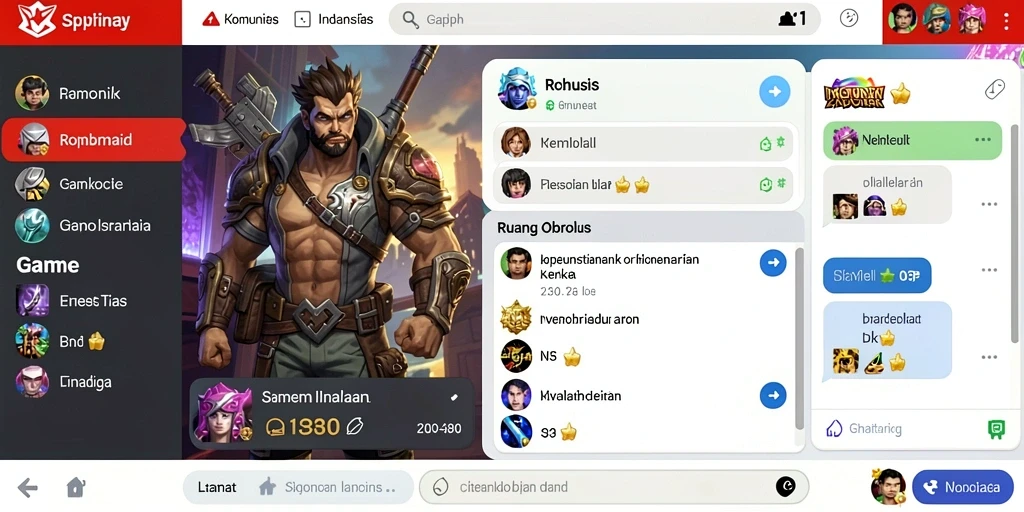 Fitur sosial yang memungkinkan interaksi dengan pemain lain.