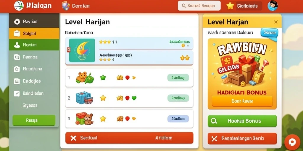 Preview dari sistem upgrade karakter yang menarik.